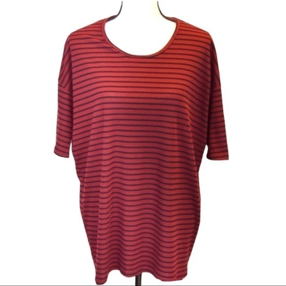 Agnes & Dora‎ Striped Knit Stretchy Scoop Neck Elbow Sleeve Tunic Top Medium